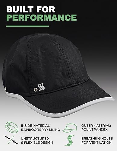 Miniatura 3 de SAAKA Sombrero deportivo Featherlight. Ligero, de secado rápido. Gorra para correr, tenis y golf para mujeres y niñas