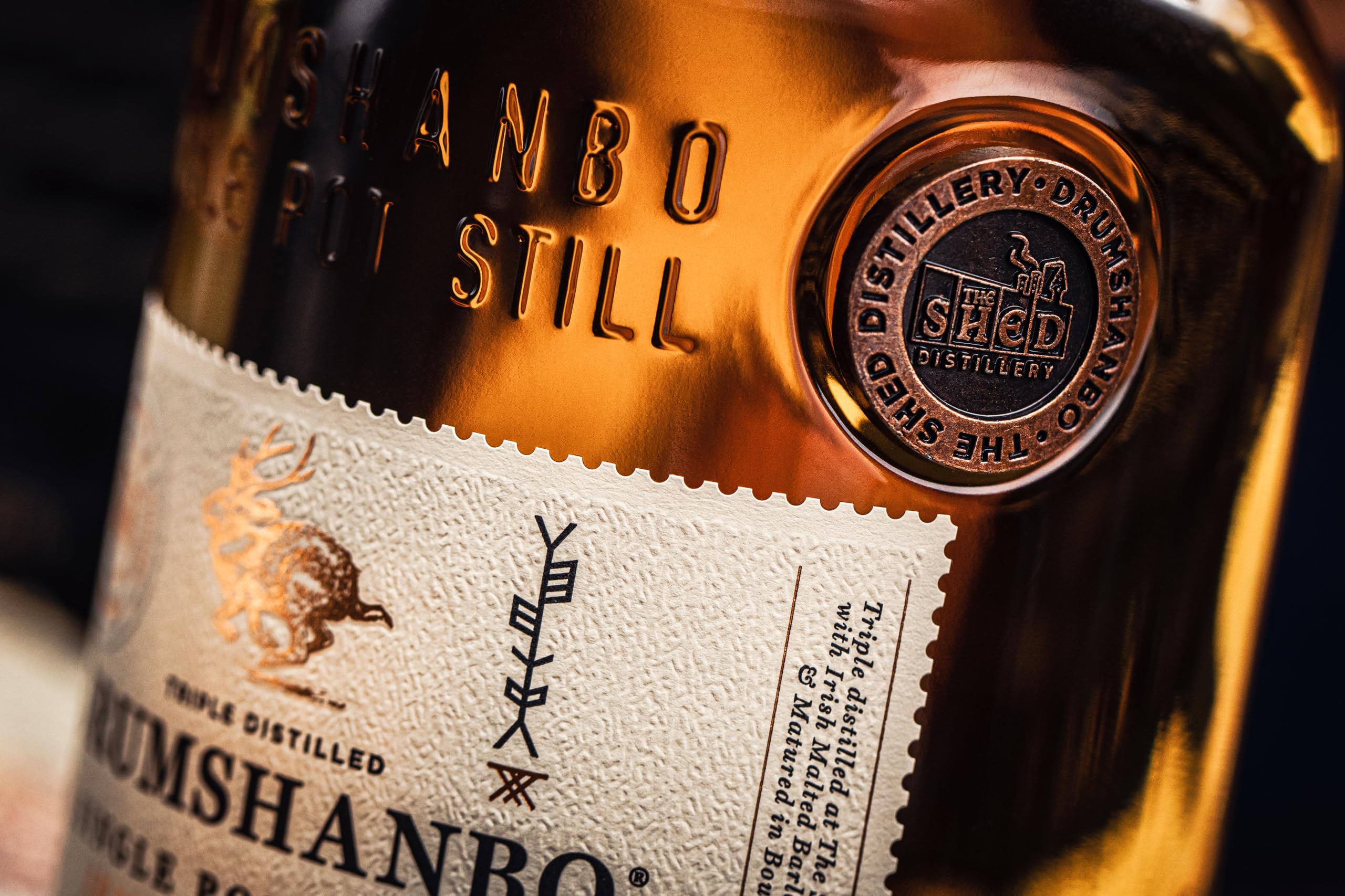 DRUMSHANBO - Single Pot Still Irish Whiskey - 43 % Alcool - Origine : Irlande - Vieilli en fûts de bourbon - 70 cl