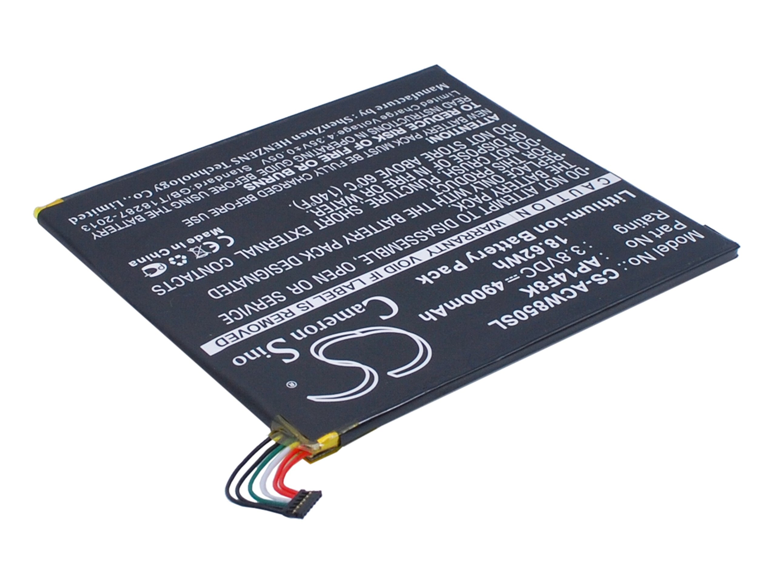 4900mAh X-Longer Tablet Battery for Acer A1-840, A1-850-A1410, A1-860 (AP14F8K, AP14F8K (1ICP4/101/110))