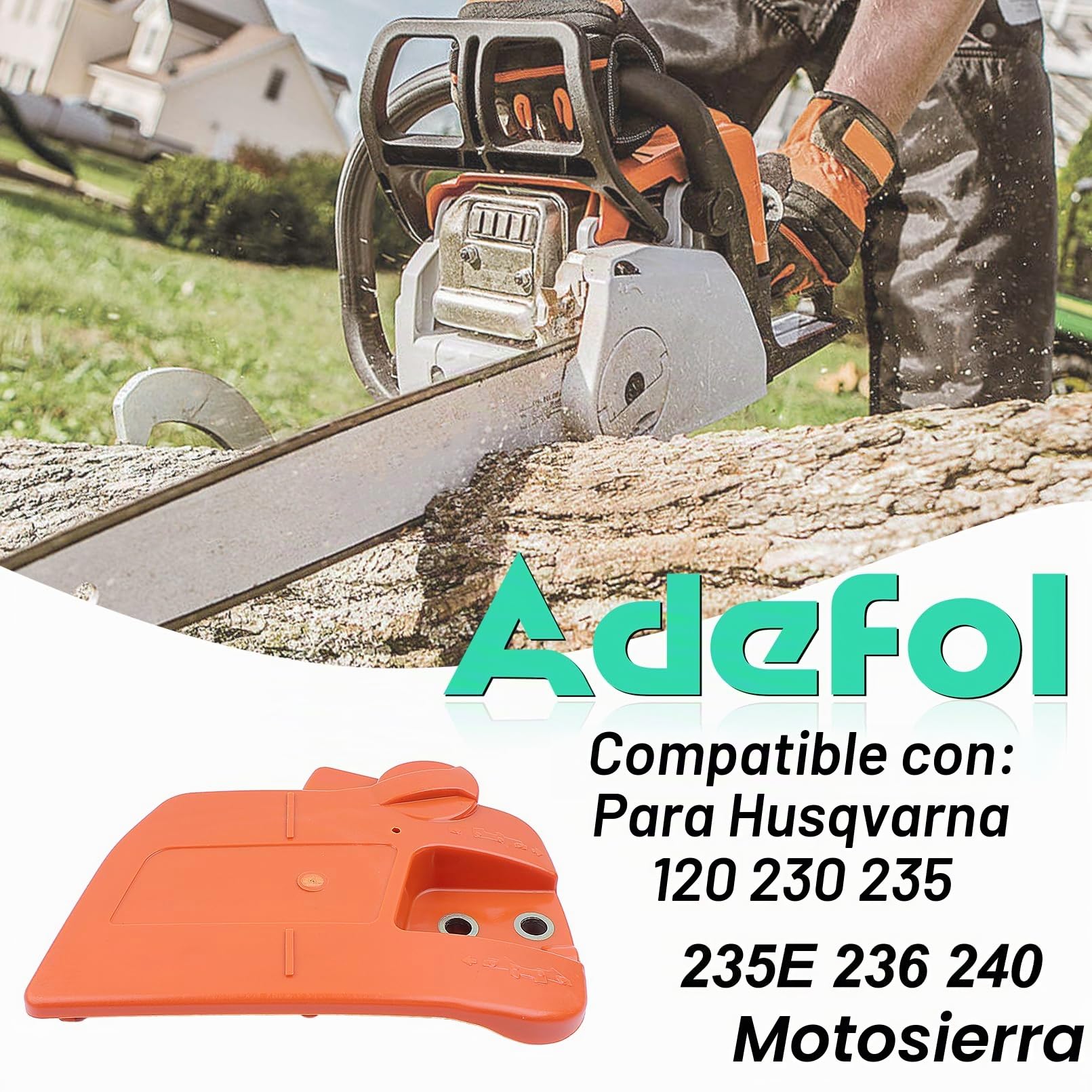 ADEFOL Tapa de embrague para motosierra Husqvarna 120 230 235 235E 236 240, cadena, freno, embrague, tapa lateral, accesorio 525628901