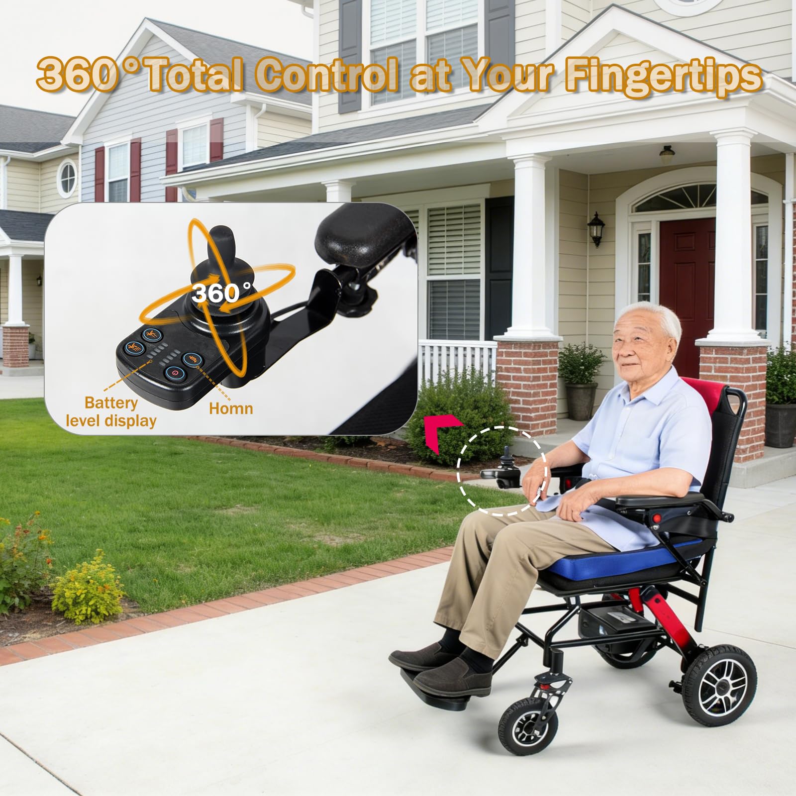 Sillas de ruedas eléctricas ligeras de 12 millas para adultos, silla de ruedas eléctrica compacta y portátil para todo terreno, silla de ruedas motorizada plegable y ligera de 220 lb,One Size