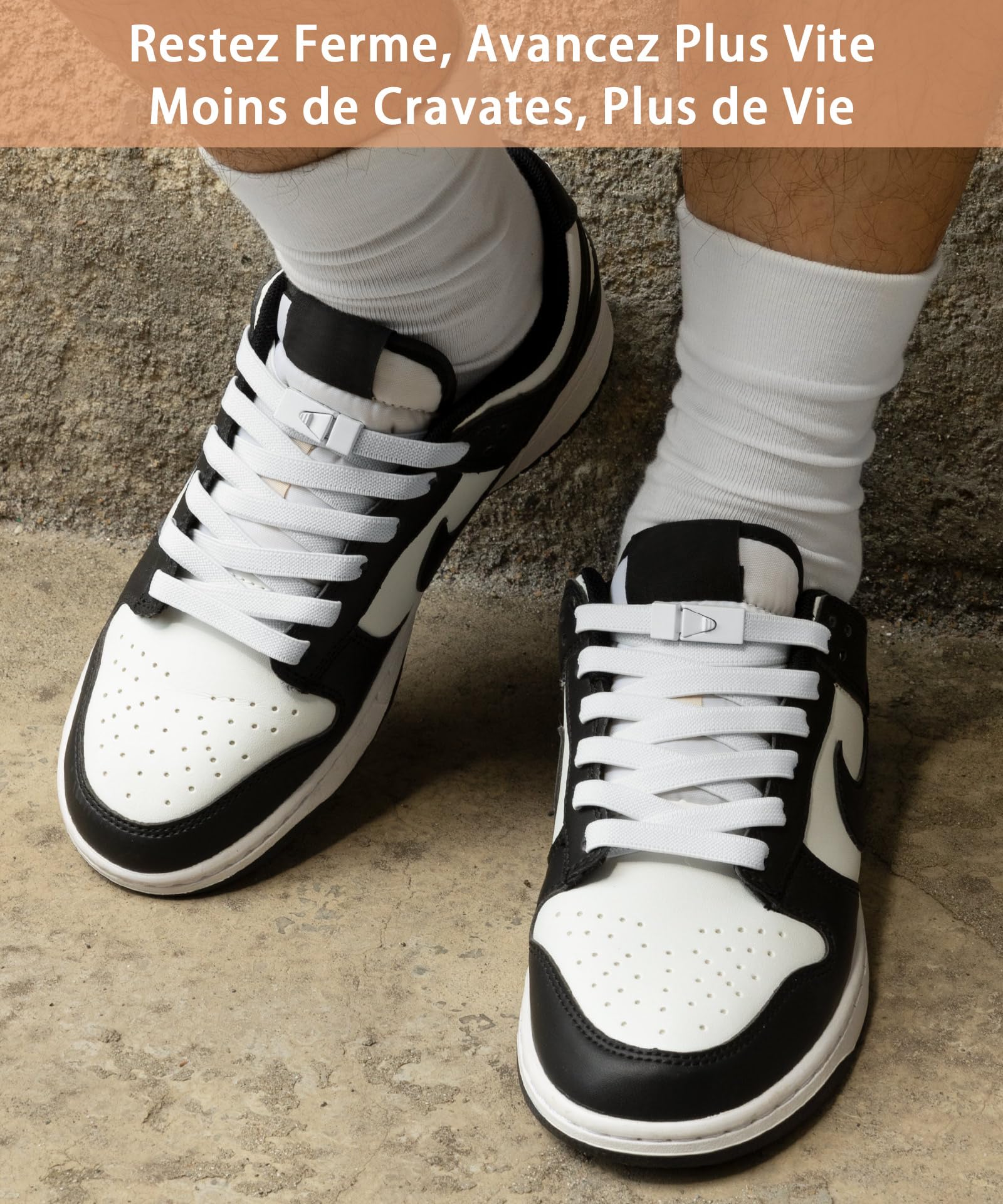 Lacets Élastiques 8mm Sans Laçage Stepace 2 Paires Enfants Adultes
