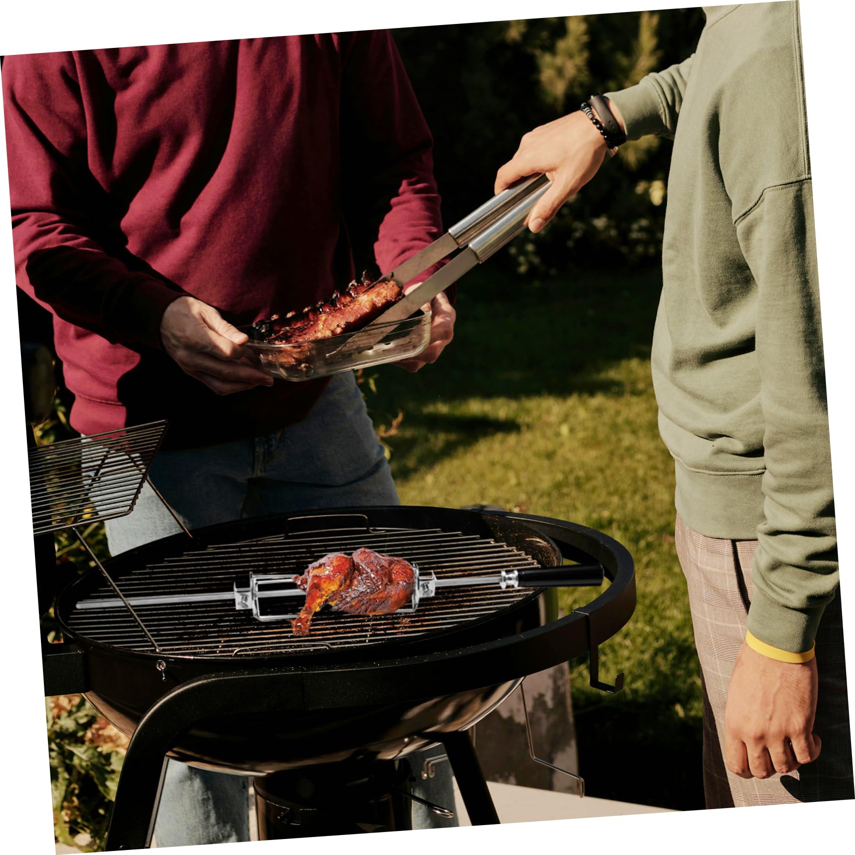 Happyyami 6pezzi Forchette Da Bbq Acciaio Inossidabile Per Arrosto Di Pollo Rotative Resistenti e Multifunzionali Per Grigliate All Aperto e Famiglia
