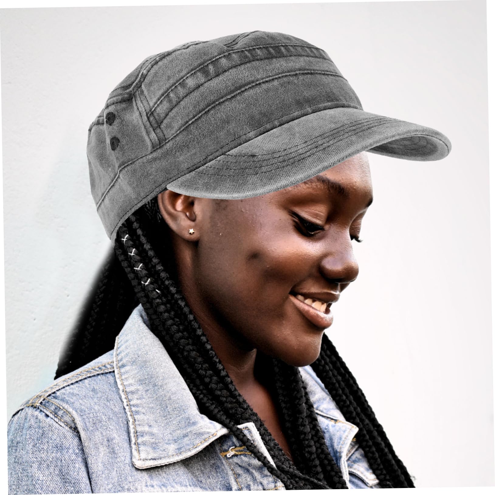 Kisangel Sombrero de Béisbol Unisex de Algodón Lavable con Protección Solar Gorro Transpirable Playa Camping y Actividades Negro