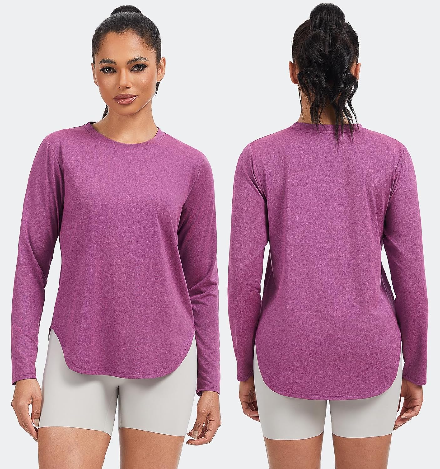Cosy Pyro 3-Pack Workout Tops for Women Long Sleeve Athletic T-Shirts UPF 50+ Yoga Shirts Quick Dry Running Gym Tee - Image 4