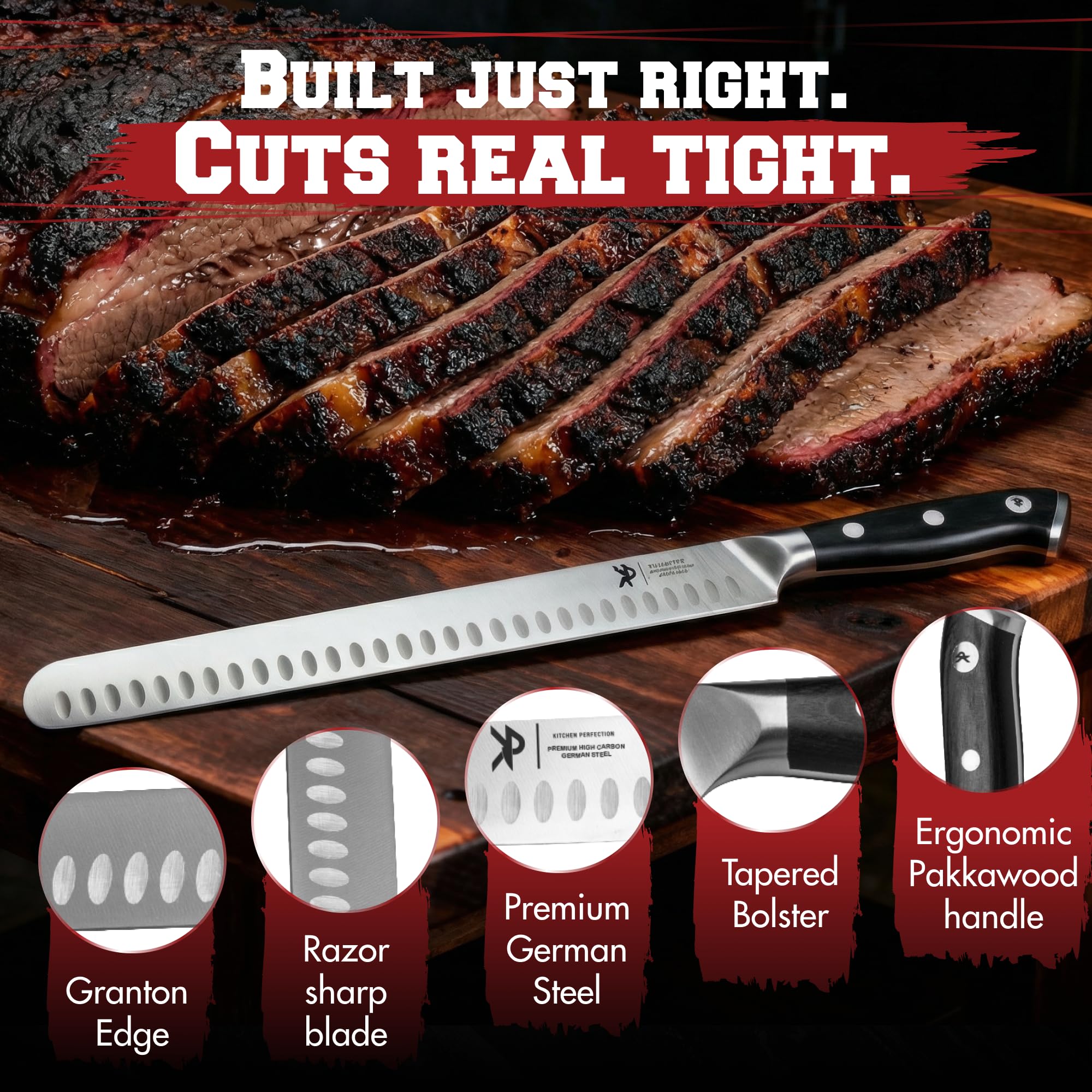 Kitchen perfection 12" Brisket Knife for Carving & Slicing Meat - BBQ Gifts — Amazon image 3