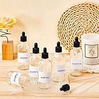 Vista 5 de Tessco for you Paquete de 20 botellas de vidrio con cuentagotas de 3.4 onzas, botellas de tintura de vidrio de 3.4 fl oz con cuentagotas con embudo