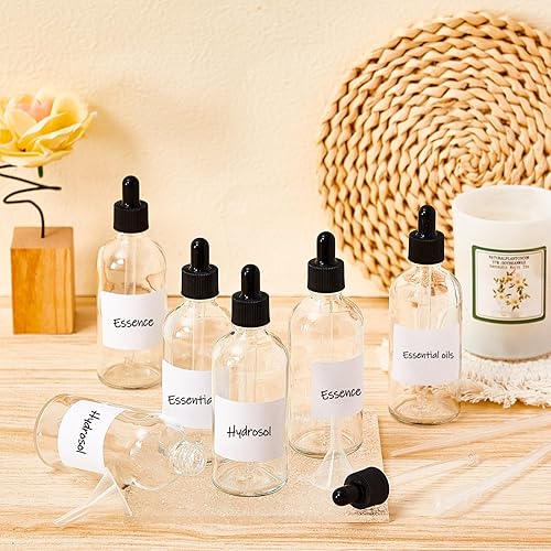 Miniatura 5 de Tessco for you Paquete de 20 botellas de vidrio con cuentagotas de vidrio de 3.4 onzas con cuentagotas de vidrio para aceites esenciales, botellas