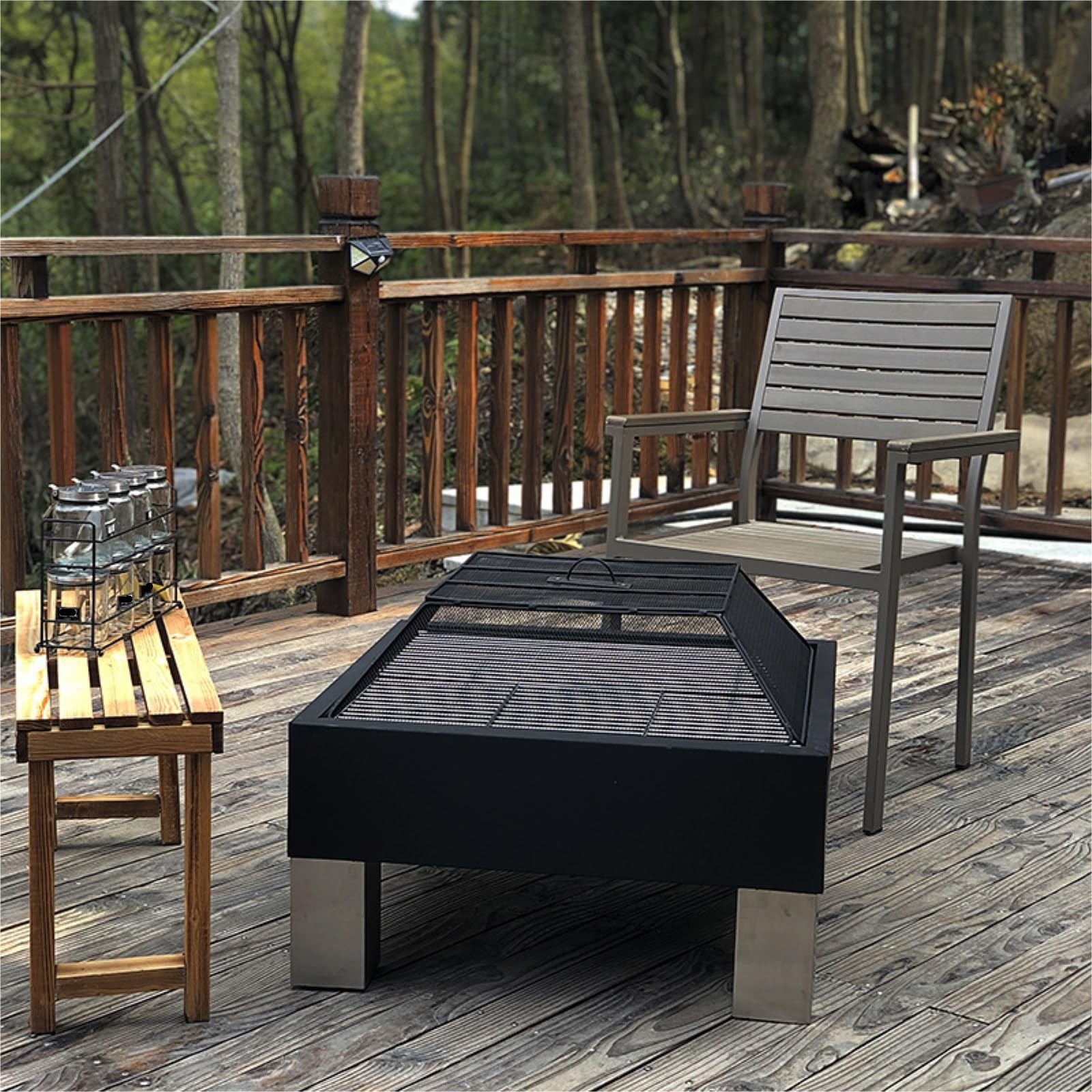 Grill Outdoorowy Podwórkowy piec do grillowania Domowy dziedziniec Ognisko Piec do grillowania Na zewnątrz Ogród Piec do grillowania Na zewnątrz duży stojak na grilla Akcesoria Kempingowe