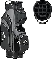 unihimal 14-Way Golf Cart Bag: Premium PU Leather, Plush Top, Full-Length Dividers, Magnetic Pocket & Rain Cover