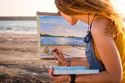 Miniatura 4 de AIT Art - Pinceles de pintura Kolinsky con detalles redondos, tamaño 0, paquete de 3, color rojo puro ruso, hecho a mano en Estados Unidos para