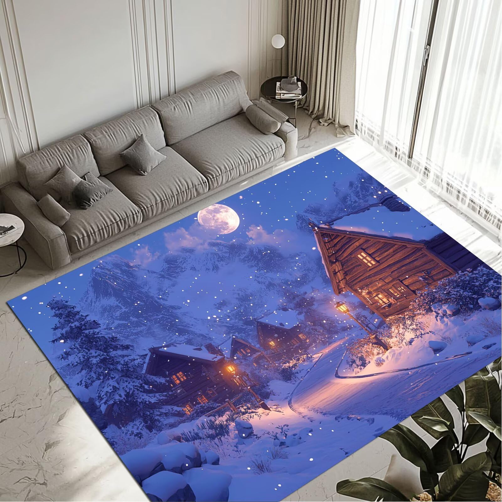 Tapis Moon 60x90cm petit tapis de salon lavable et imperméable