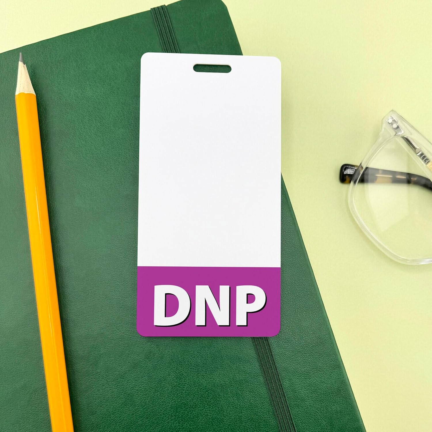 DNP Badge Buddy Doctor of Nursing Practice Vertical Purple Heavy Duty 5 Pcs - Elevate Your Style - Spill & Tear Proof - Double Sided Made in USA