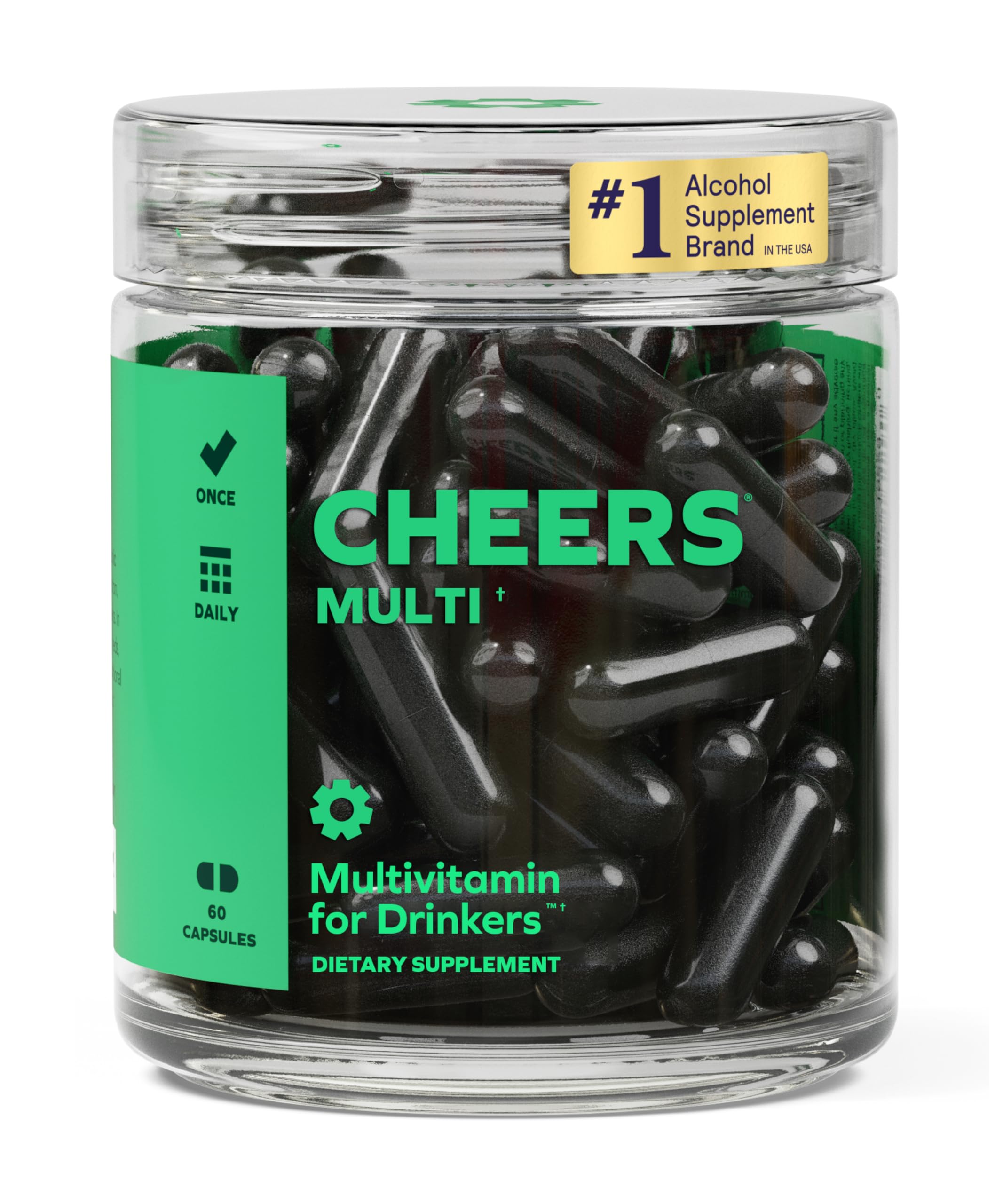 CheersMulti | Multivitamin for Drinkers | Replenish Lost Vitamins from Drinking & Support Overall Health | 30 Doses | Choline, Betaine, Niacin, B-Vitamins | Daily Multivitamin Supplement