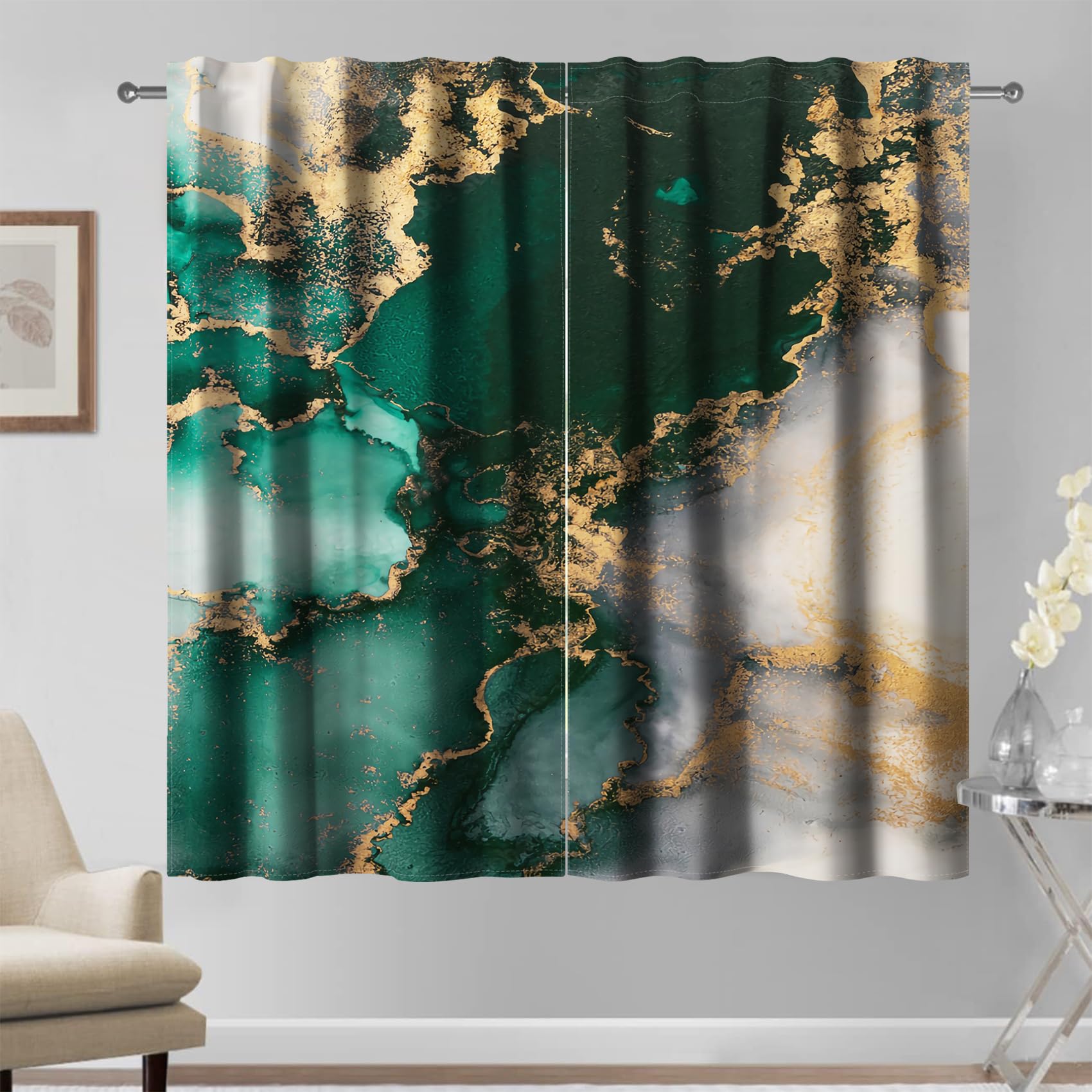 Kzzfqxb 140x229cm Rod Pocket Curtains 2 Panels - Image 3