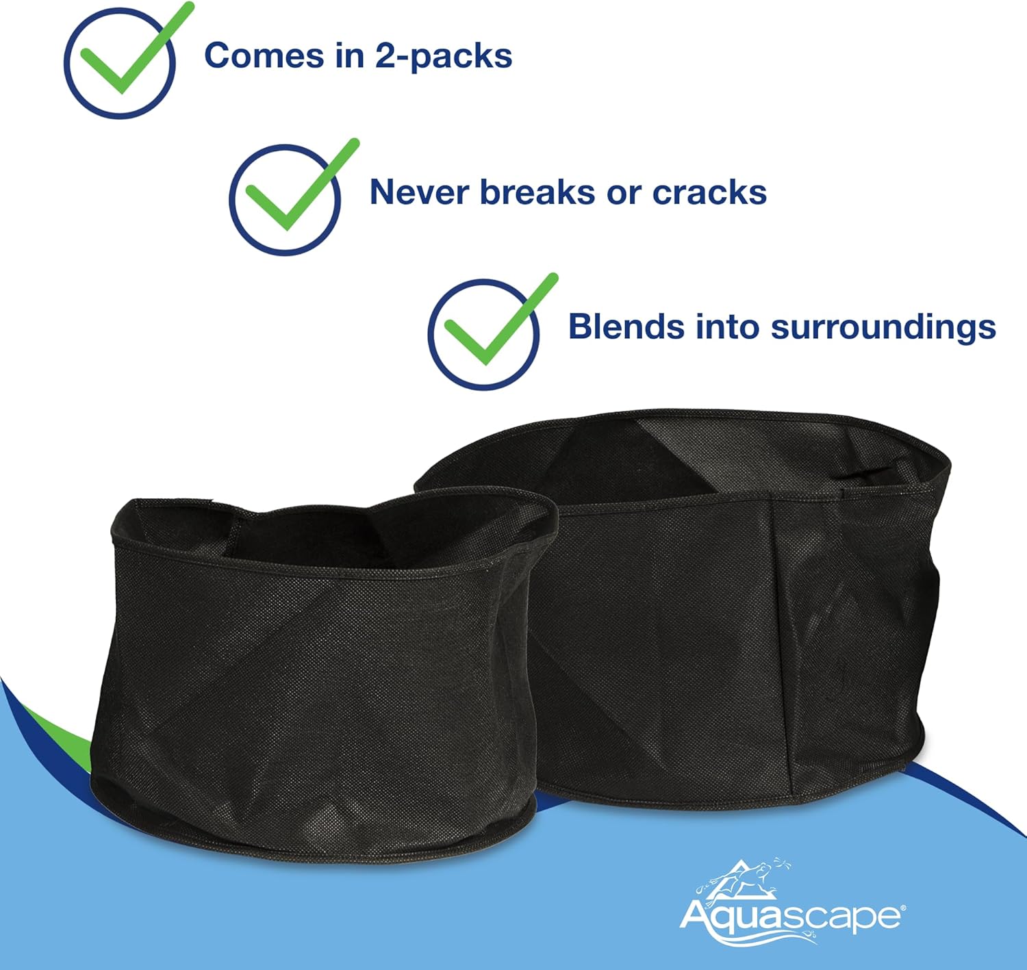 Aquascape 98929 Fabric Lily Pot 14" Round x 7" Deep (2 Pack) for Pond Water Feature Waterfall Landscape and Garden