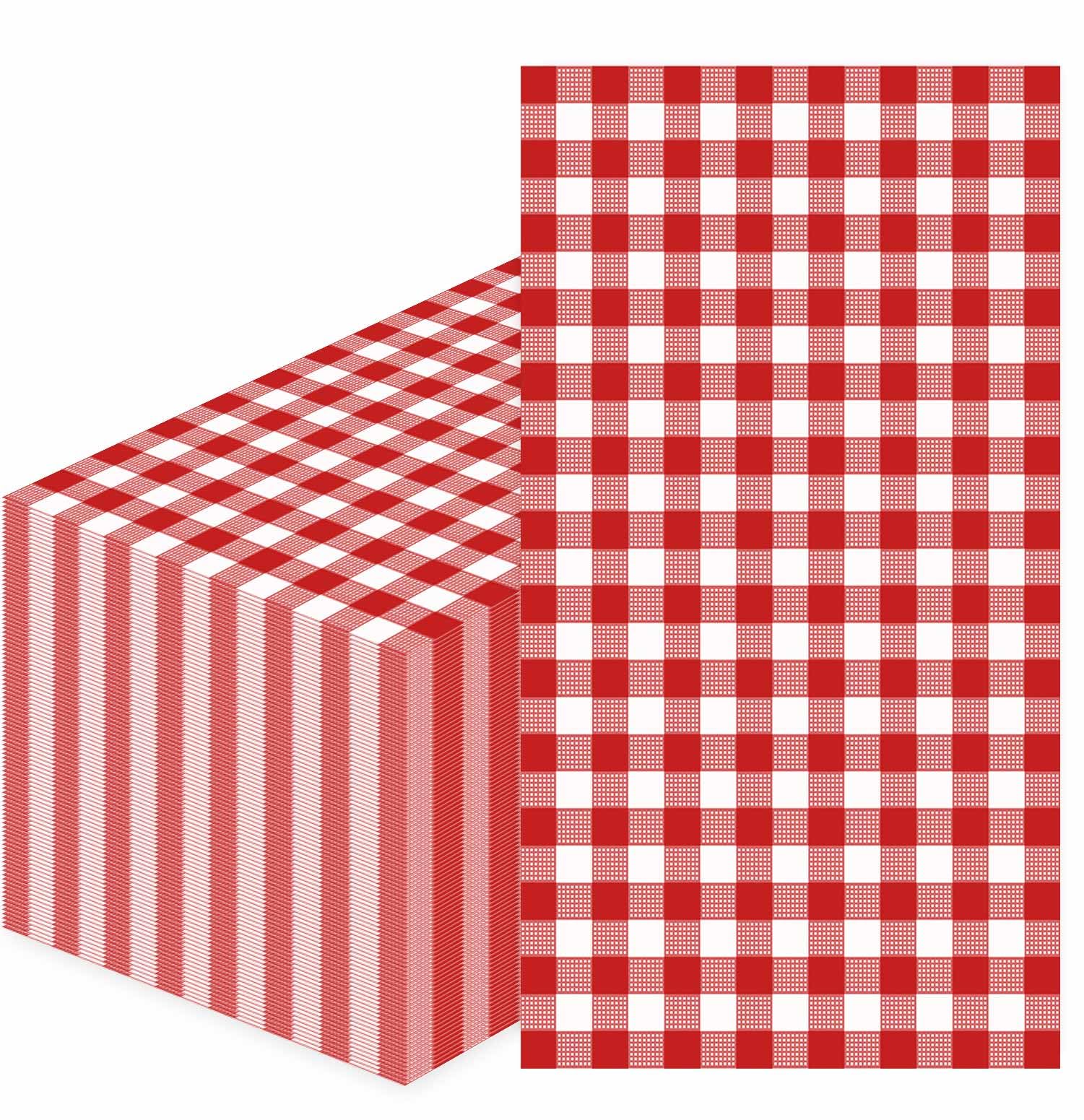 SietDESEO 25 Pieces 3-ply Red Gingham Napkins 13 x 15.7 Inches Guest Bathroom Napkins Disposable Hand Towels for Bathroom Wedding Birthday Party Paper Dinner Napkins