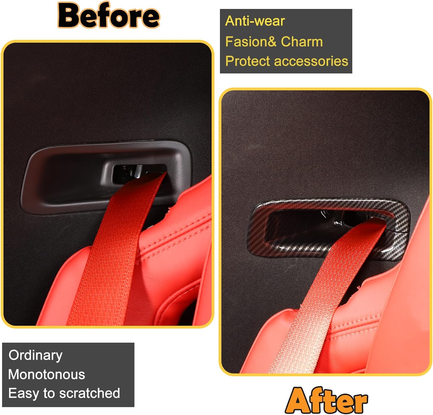 CHEAYAR Car Seat Belt Decorative Cover Trim Compatible with Chevrolet Corvette C8 2020-2023, Seat Belts Brackets molding Look Cover Trims, C8 Accessories 2PCS (Carbon Fiber Pattern)