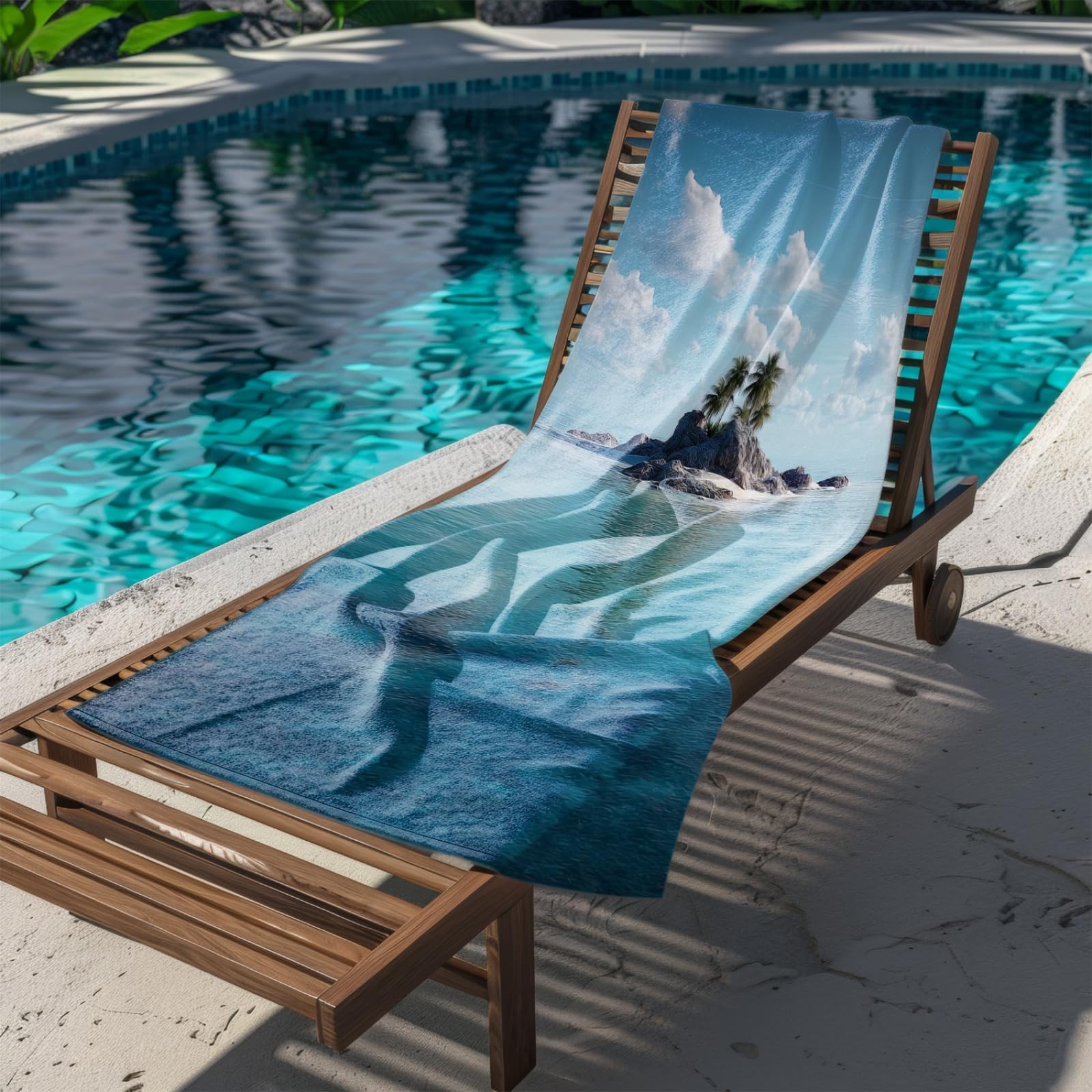 Telo Mare Microfibra 210x230 Isola Grigia Telo Spiaggia Grande Antisabbia,XXL Asciugamano Mare, Asciugatura Rapida, Stuoia Spiaggia Leggero E Portatile