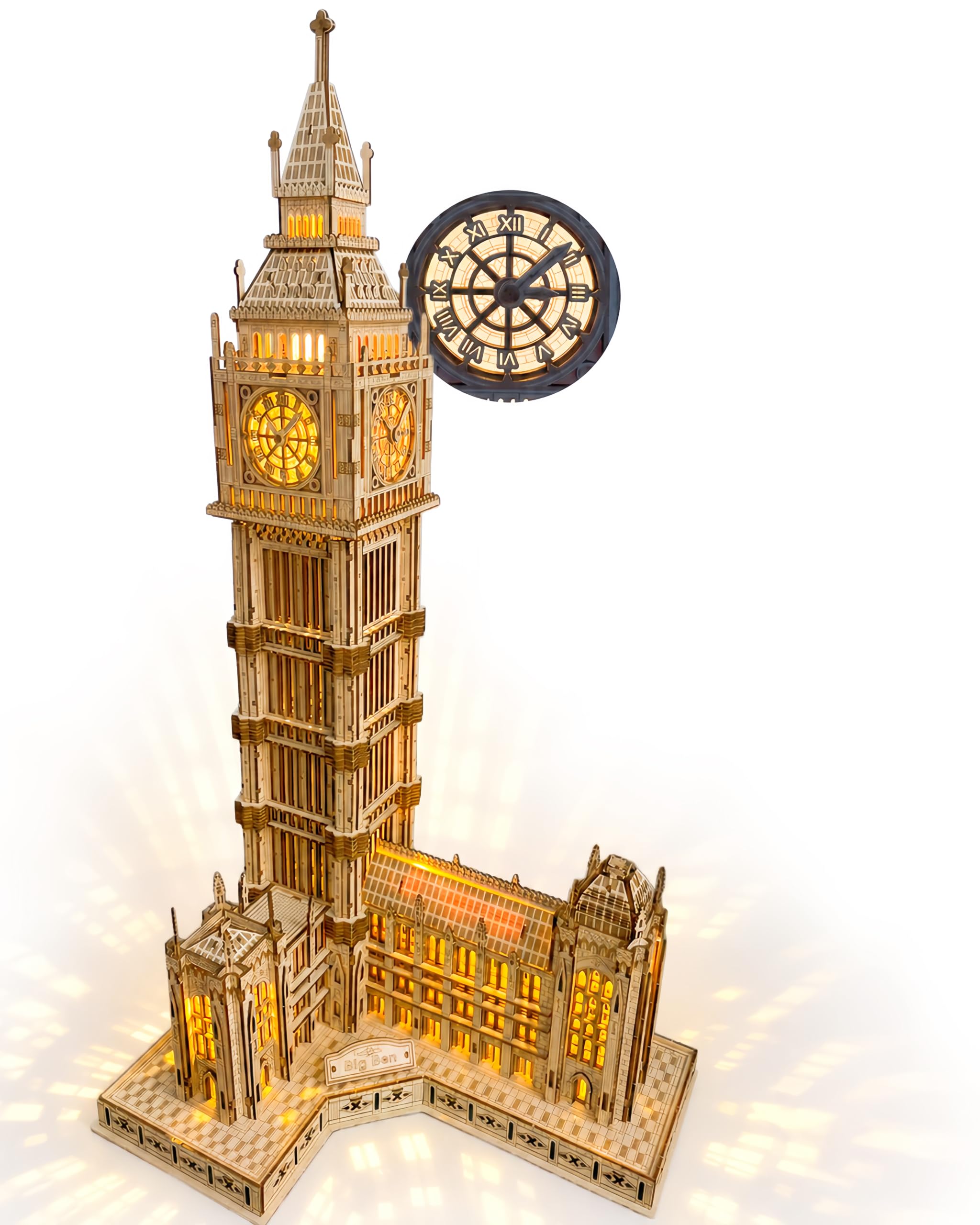 Astshun & co Wood 3D Puzzle for Adults, 595 Pieces, 33x21 Centimeters, Big Ben