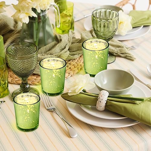 Miniatura 18 de Raiten 50 portavelas votivas de vidrio a granel, portavelas votivas, portavelas de té para decoración de fiesta de San Valentín, centro de mesa