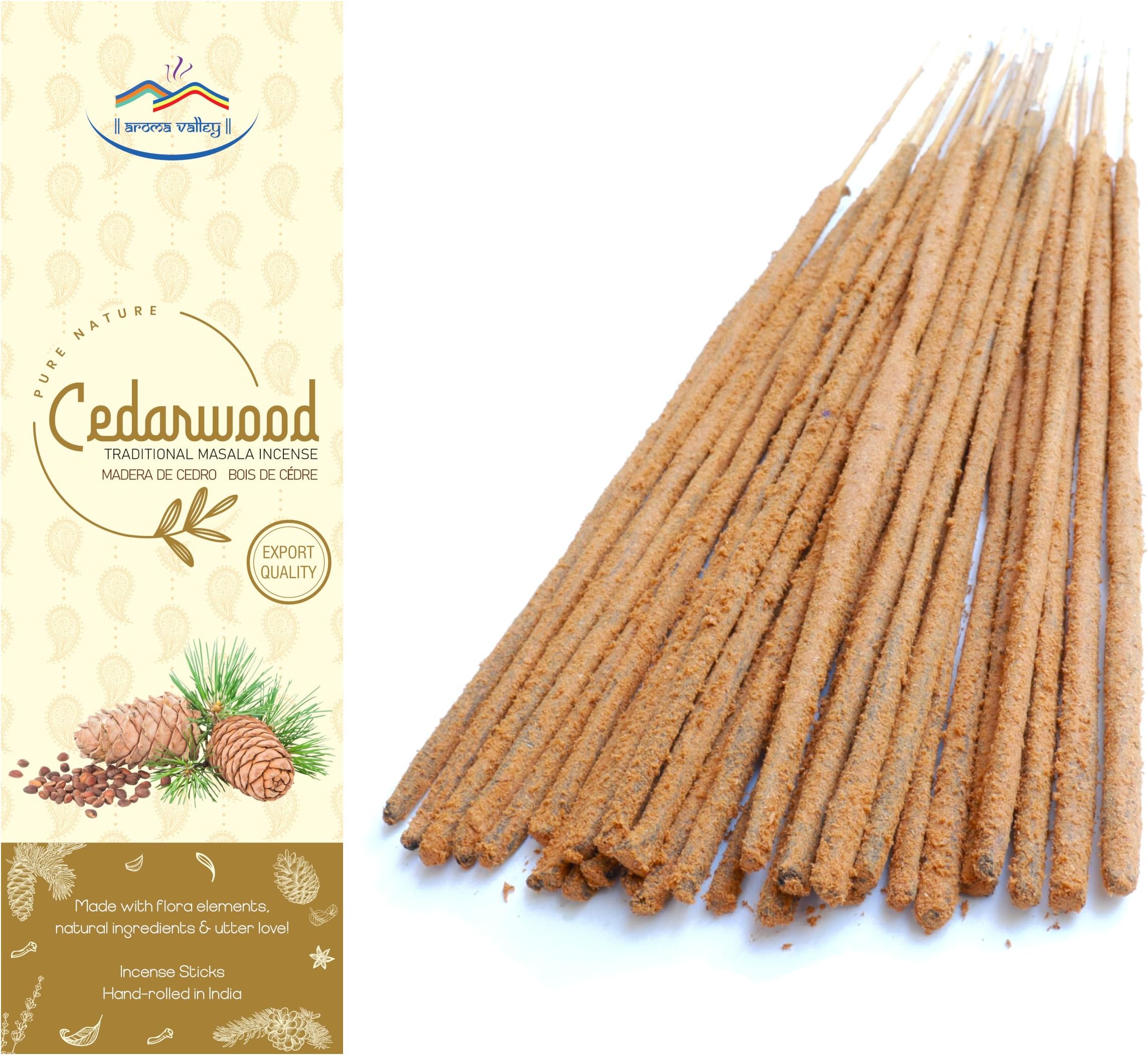 Cedarwood Incense Sticks - Traditional Handcrafted Masala Incense - 40 to 50 sticks approx.