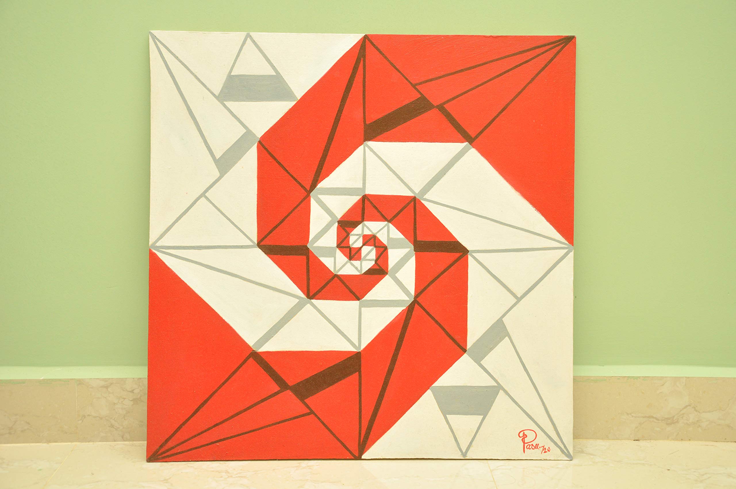 Pasu Arts Constellation of Cyclone Handmade Oil Painting on Cloth Board_ Artist P Sundaramurthy