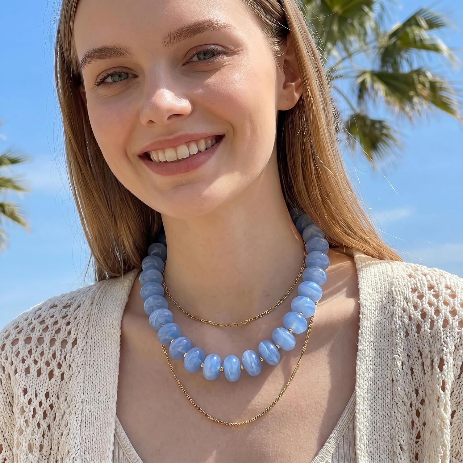 Elegance 11 designs Colorful Chunky Beaded Necklace for Women,Thick Acrylic Disc Bead Choker Statement Necklace Cute Trendy Necklaces Jewelry Gifts for Women