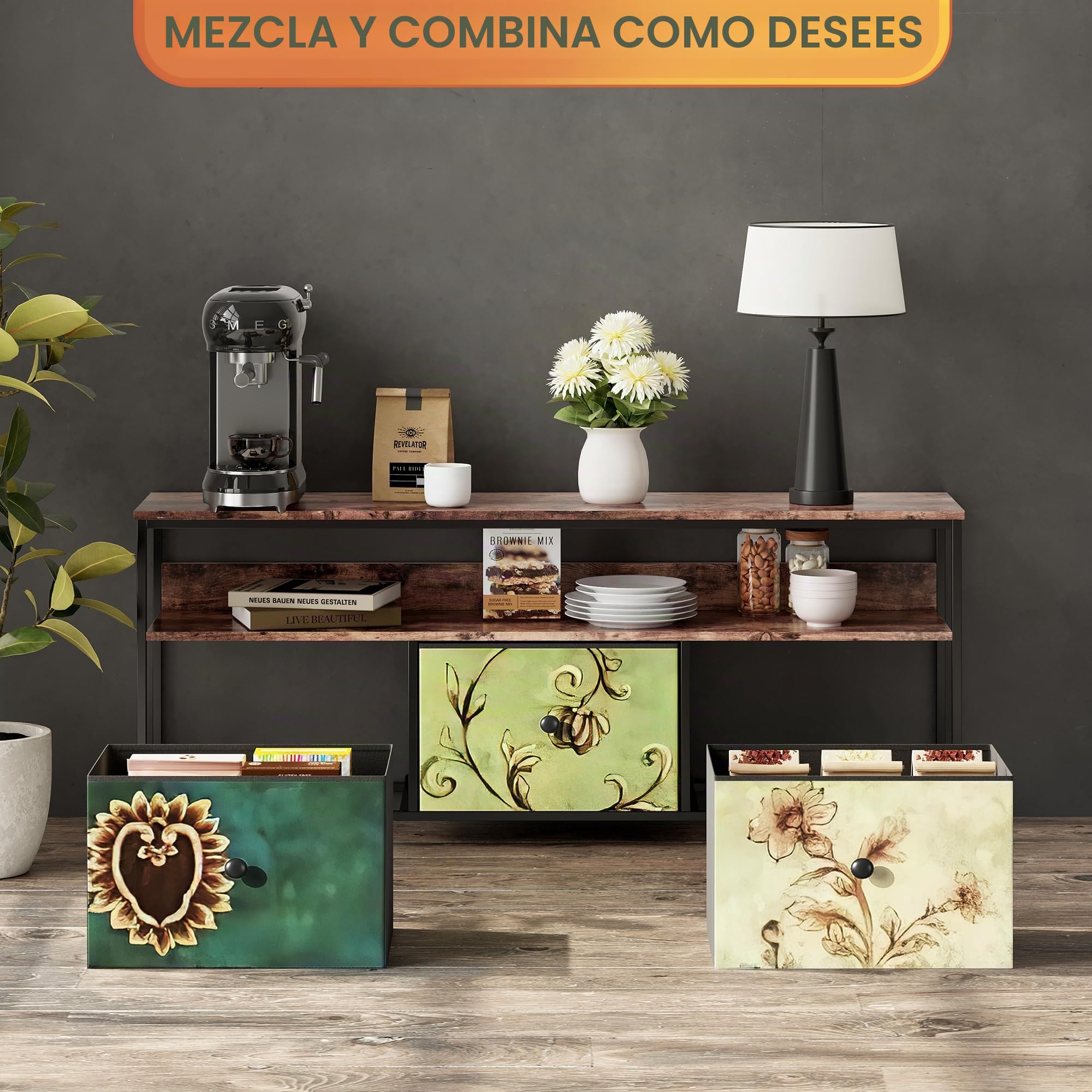 Mueble para TV LED, 137 cm, mesa de TV, mueble para televisión con cajón LED y tejido, mesa de TV para sala de estar con almacenamiento, banco bajo móvil para TV para sala de estar, dormitorio