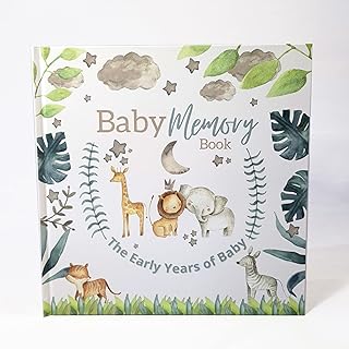 Baby Milestone Book - Memory Book - Baby Gift - First Year Milestone Hardback Book - Gloss Hardback 36 Pages New Baby Journal