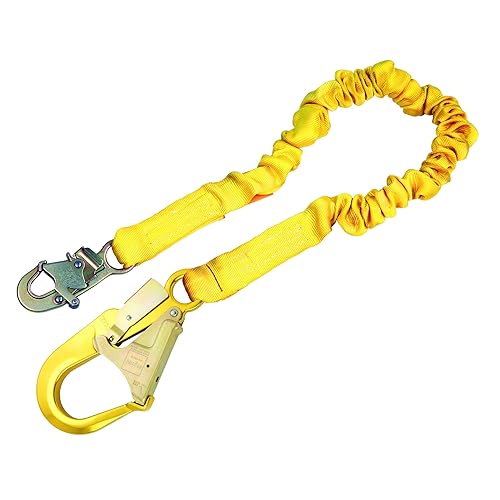 3M DBI-SALA Shockwave 2, 1244311 Cordón de absorción de impactos de 6 pies, red tubular, gancho de barra de refuerzo de alumbre en el extremo de la