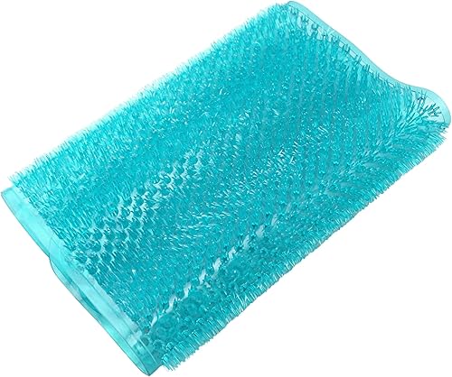 Miniatura 5 de Tapete de baño con textura de hierba para bañera y baño, antideslizante, 24.5 x 13.5 pulgadas, turquesa
