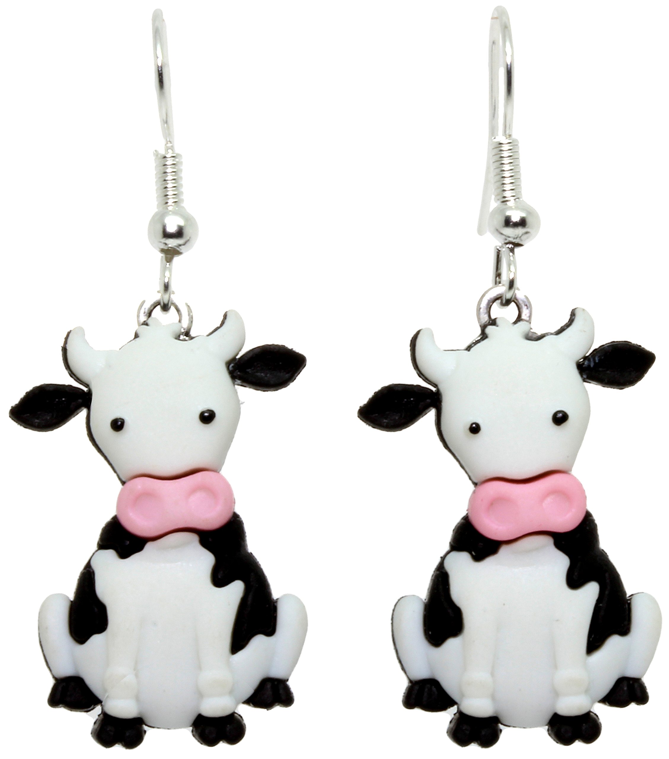 Bluebubble COWS GO MOO Doris Cow Dangle Earrings on Gift Card