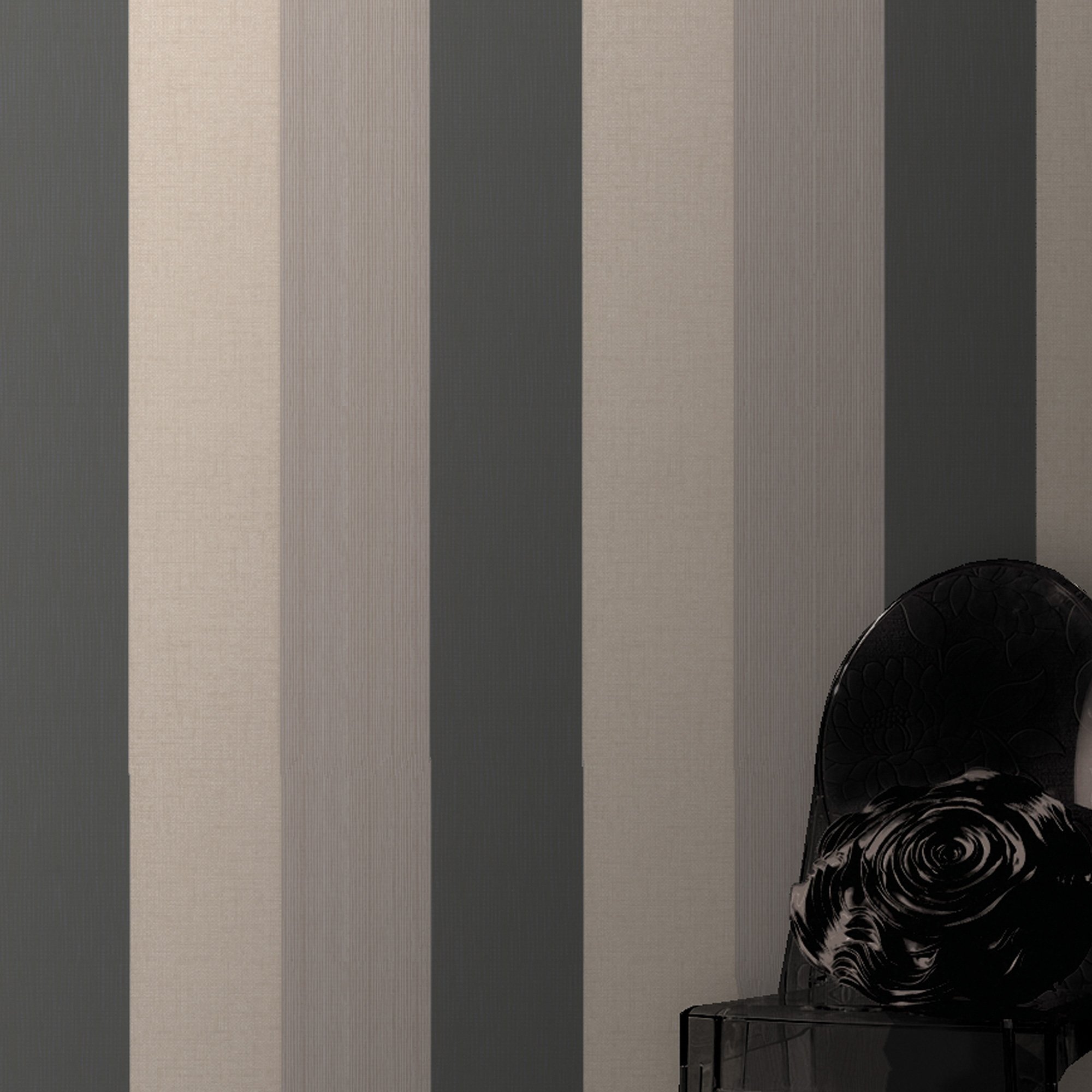 Super fresco Java Stripe Textured Charcoal Wallpaper 18945