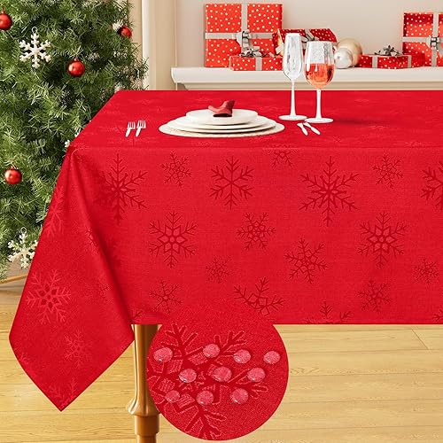 Miniatura 9 de smiry Mantel de jacquard de otoño, 60 x 102 pulgadas, impermeable, hojas de otoño, damasco, manteles rectangulares de tela para fiestas de cosecha y