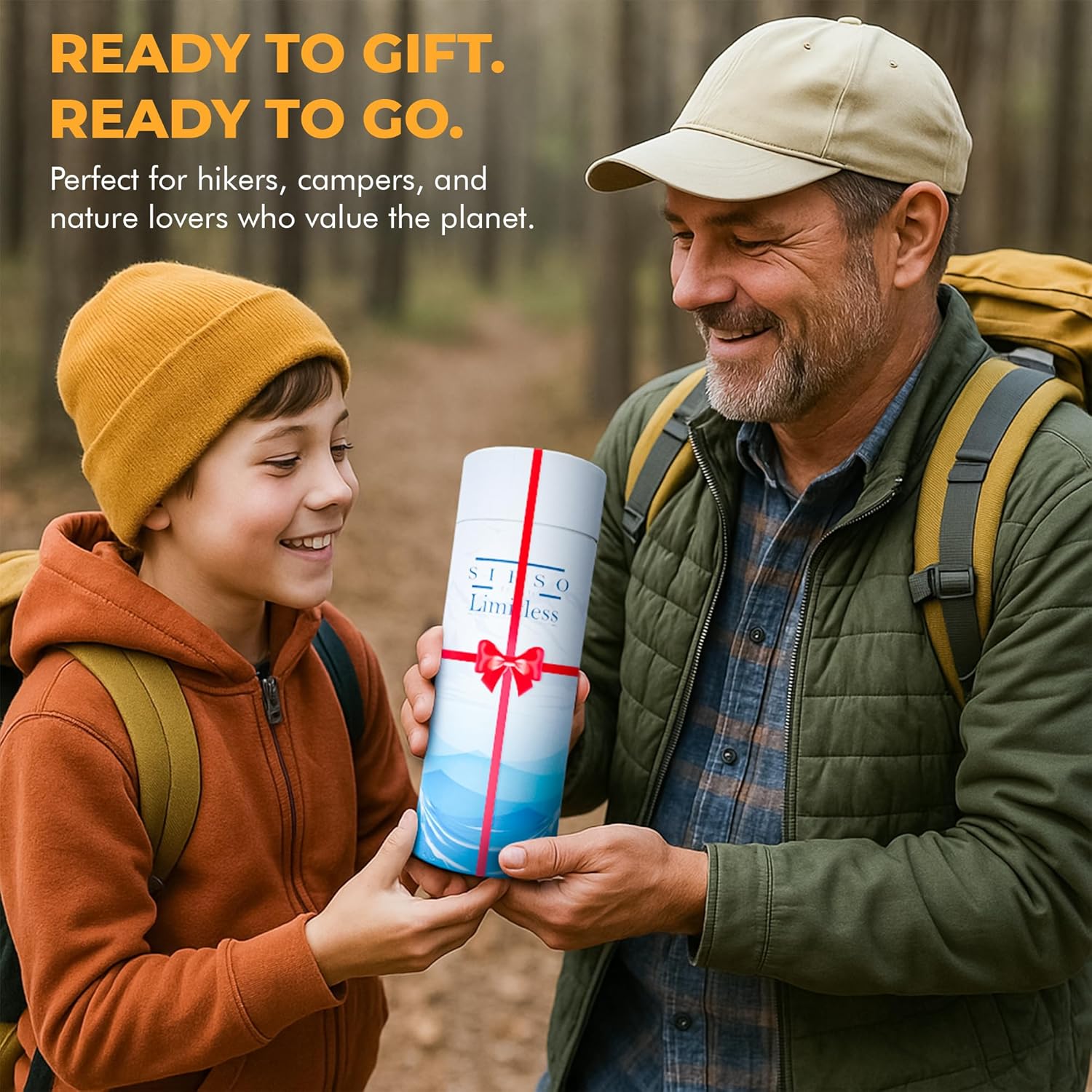 Hiking Gift Water Bottle – 32 oz Vacuum Insulated Stainless Steel National Park Water Bottle | 63 Waterproof Stickers & Premium Gift Box | Camping & Outdoor Adventure Gifts (Royal Blue) - Image 7