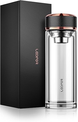 Taza de viaje de acero inoxidable con aislamiento al vacío, vaso de té con infusor de té, filtro de hojas sueltas, taza térmica, botella de agua con