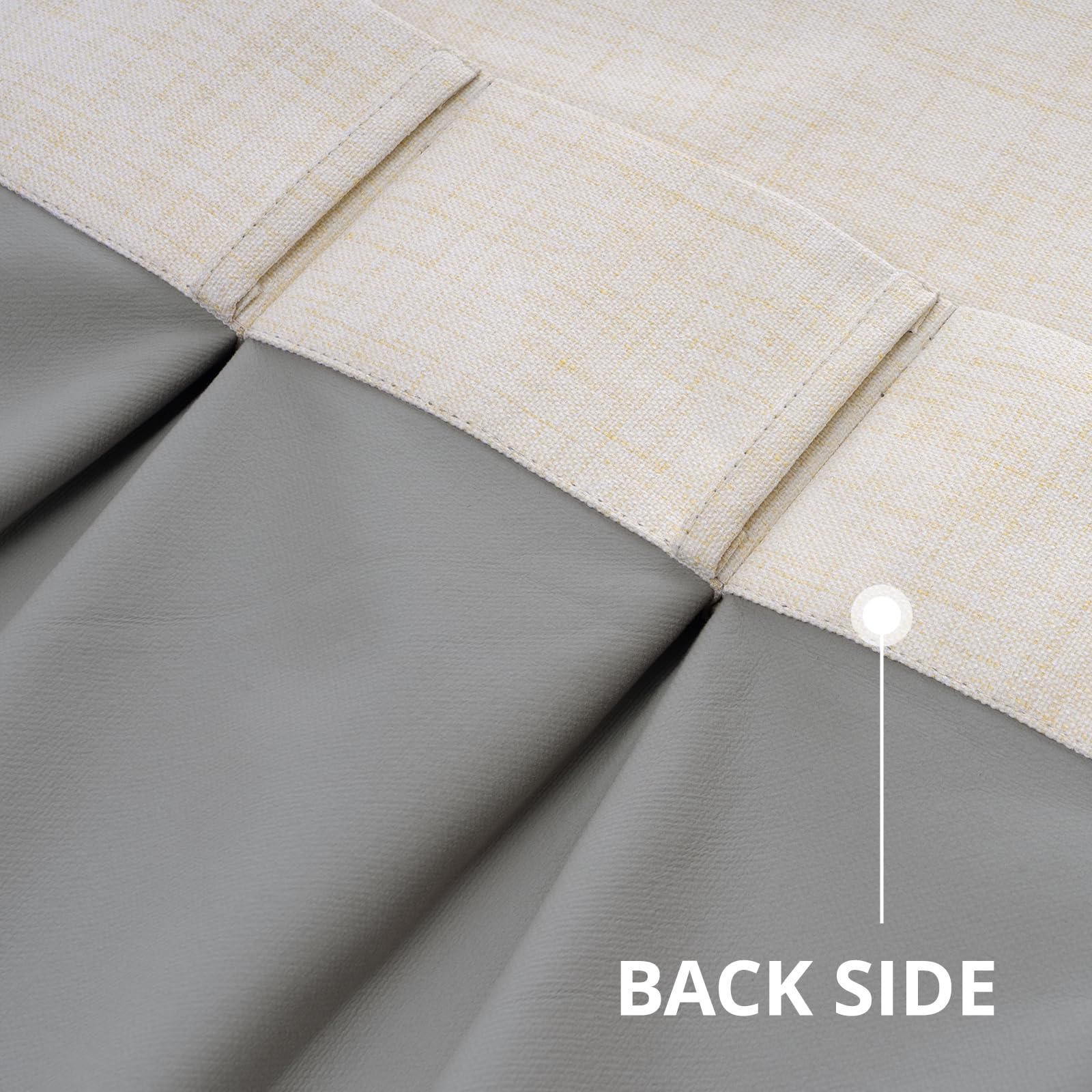 DEFYNEE Pinch Pleated Curtain, Blackout Curtains for Bedroom Linen-Look Thermal Insulated, with Back Tab & Hooks - Image 4