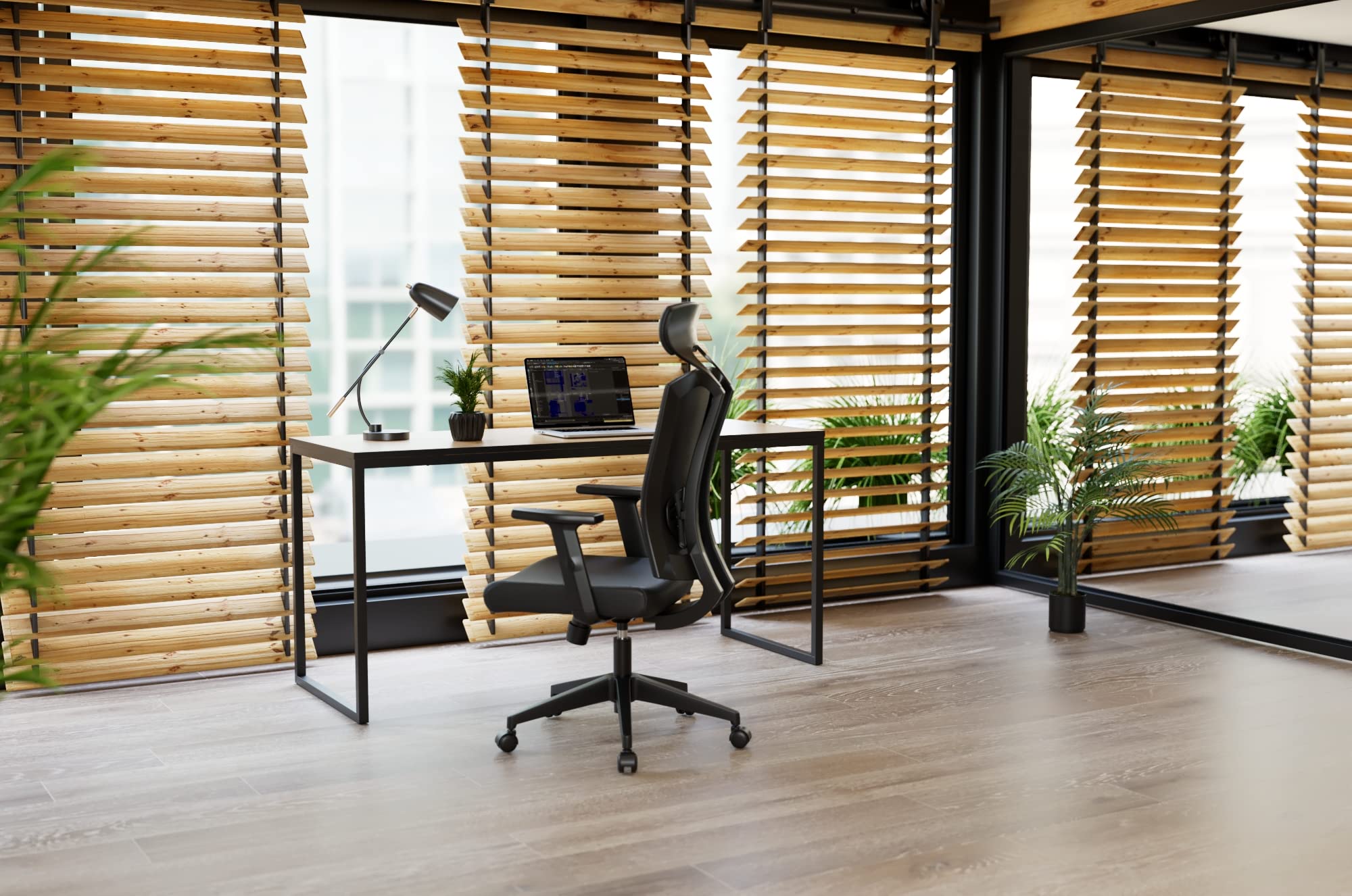 Zinus Jennifer Mesa Escritorio 160x60 cm - Altura 74 cm - Mesa Oficina Grande y Moderno - Metal y Madera - Montaje - Marrón y Blanco
