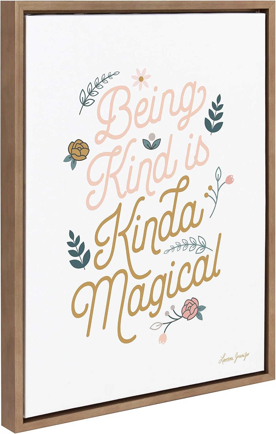 Gold Framed Motivational Canvas Print for Kids' Nursery