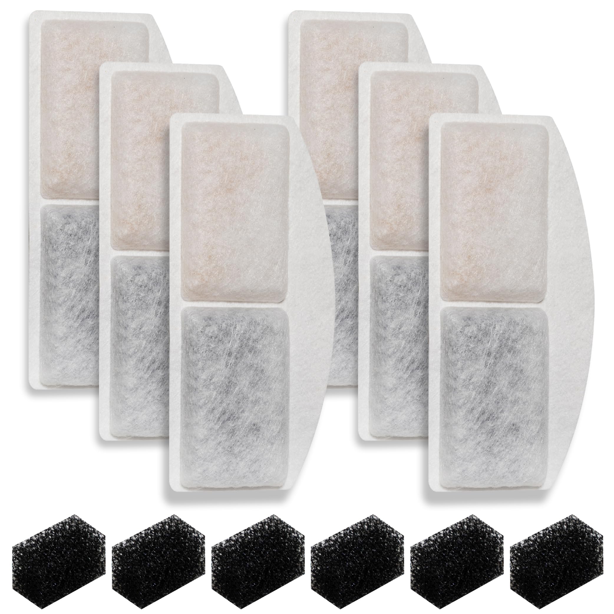 TOGGATH 6 Pack Cat Water Fountain Replacement Filters Compatible with Veken 100oz/3L Automatic Pet Water Fountain Filter Replacement for Cat Dog Water Fountain Dispenser with Pre-Filter Sponges(6+6) (B0BHDX4SXF) Amazon Price History, Amazon Price Tracker