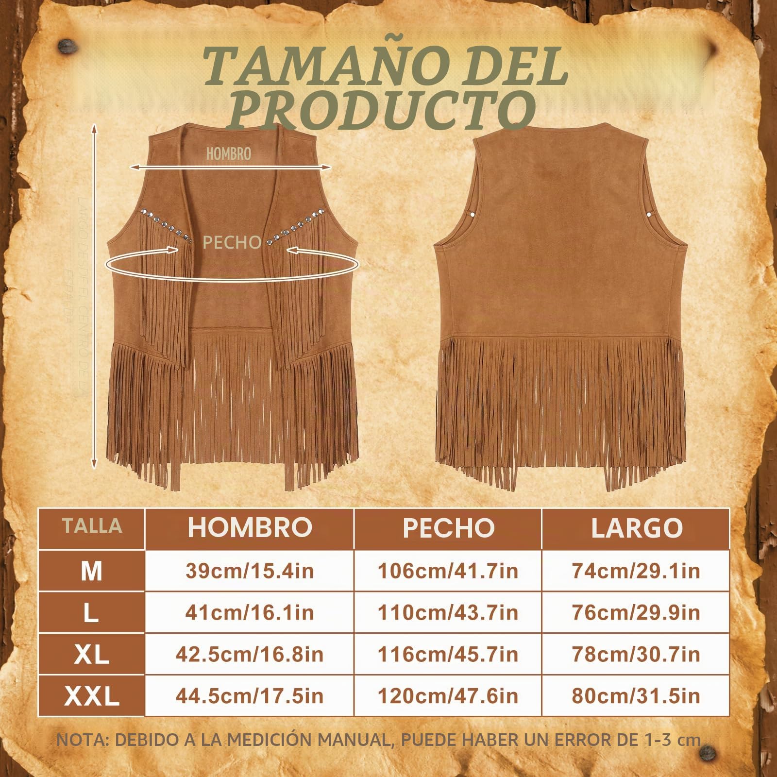 Juego de accesorios para disfraz de vaquero occidental, juego de ropa para cowboy occidental, kit de ropa con sombrero, chaleco de borlas, bandana, cinturón, hebilla de bolo, corbata, collar, insignia