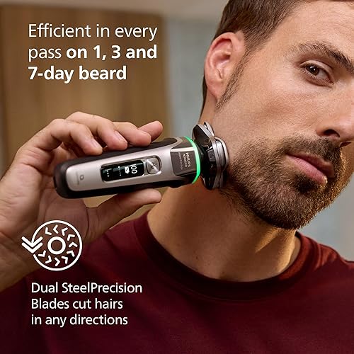 Miniatura 5 de Philips Norelco Shaver i9000 Prestige, afeitadora eléctrica húmeda y seca, nova de pizarra oscura, tecnología SenseIQ, sistema de triple elevación y