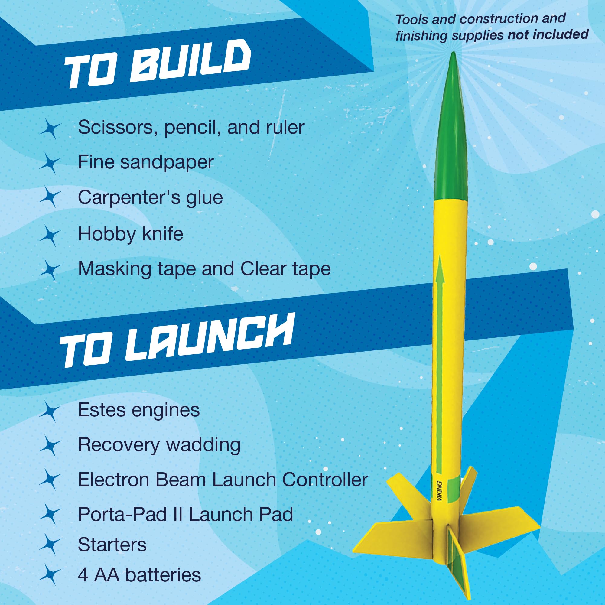 Estes 1753 AVG Bulk Variety Pack of Rocket-Building Kits, Beginner and Intermediate Flying-Rocket-Model Kits for Ages 10+, Includes Viking, Alpha, and EX2 Rockets - Image 4