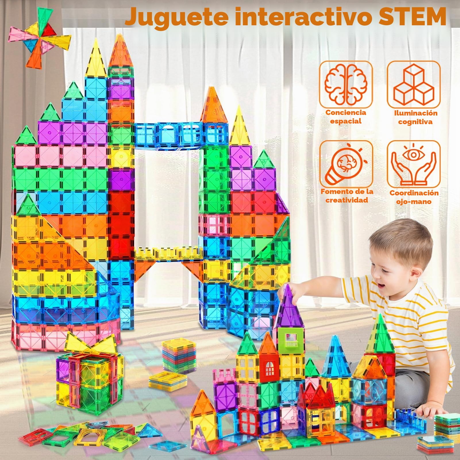 Kaysaitoy 100 Piezas Bloques de Construcción Magnéticos Juguetes de Construcciones Magneticas Niños Bloques Magneticos Stem Juguetes Educativos Juego Magnetico Juguetes Niños 3 4 5 6 7 Años
