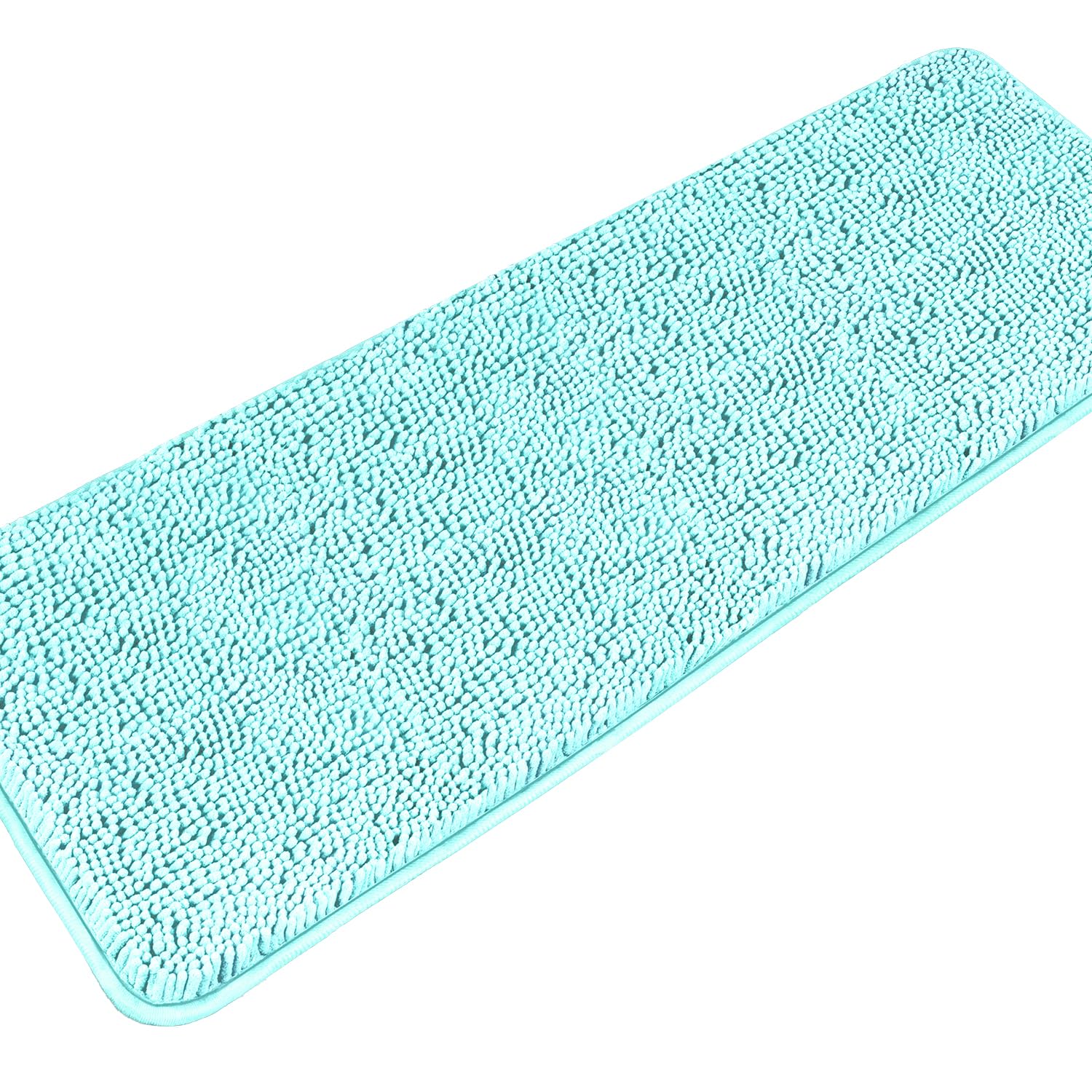 PureSwan Bathroom Runner Rug 24 x 60 Inch – Extra Large Long Bath Mat | Absorbent and Washable Thick Chenille Bath Rug Non-Slip Runner Rug for Bathroom, Shower, Sink(Aqua)