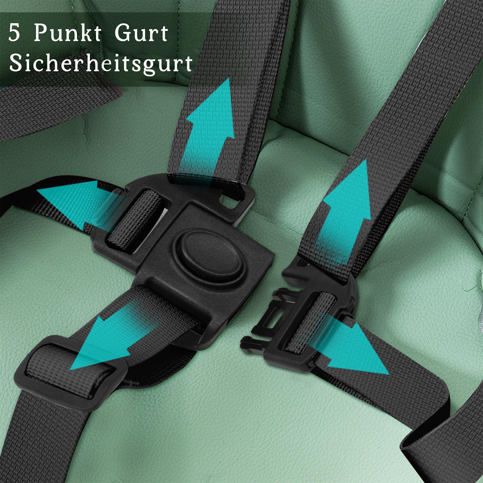 Sicherheitsgurt für Tripp Trapp Hochstuhl - Verstellbare 5-Punkt-Gurt für Baby und Kinder - Universal Gurt für Kindersitz, Auto, Kinderwagen