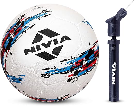 NIVIA Storm Football+ Ball Pump-Double Action (White)