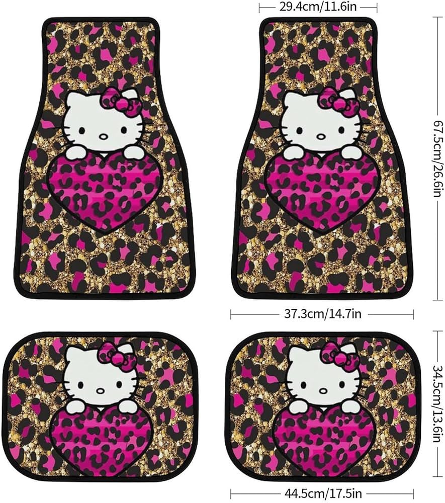 【未使用★2009年製】サンリオ　ハローキティ　マット　フロントマット　ヒョウ① 未使用☆2009年製】サンリオ ハローキティ マット フロントマット