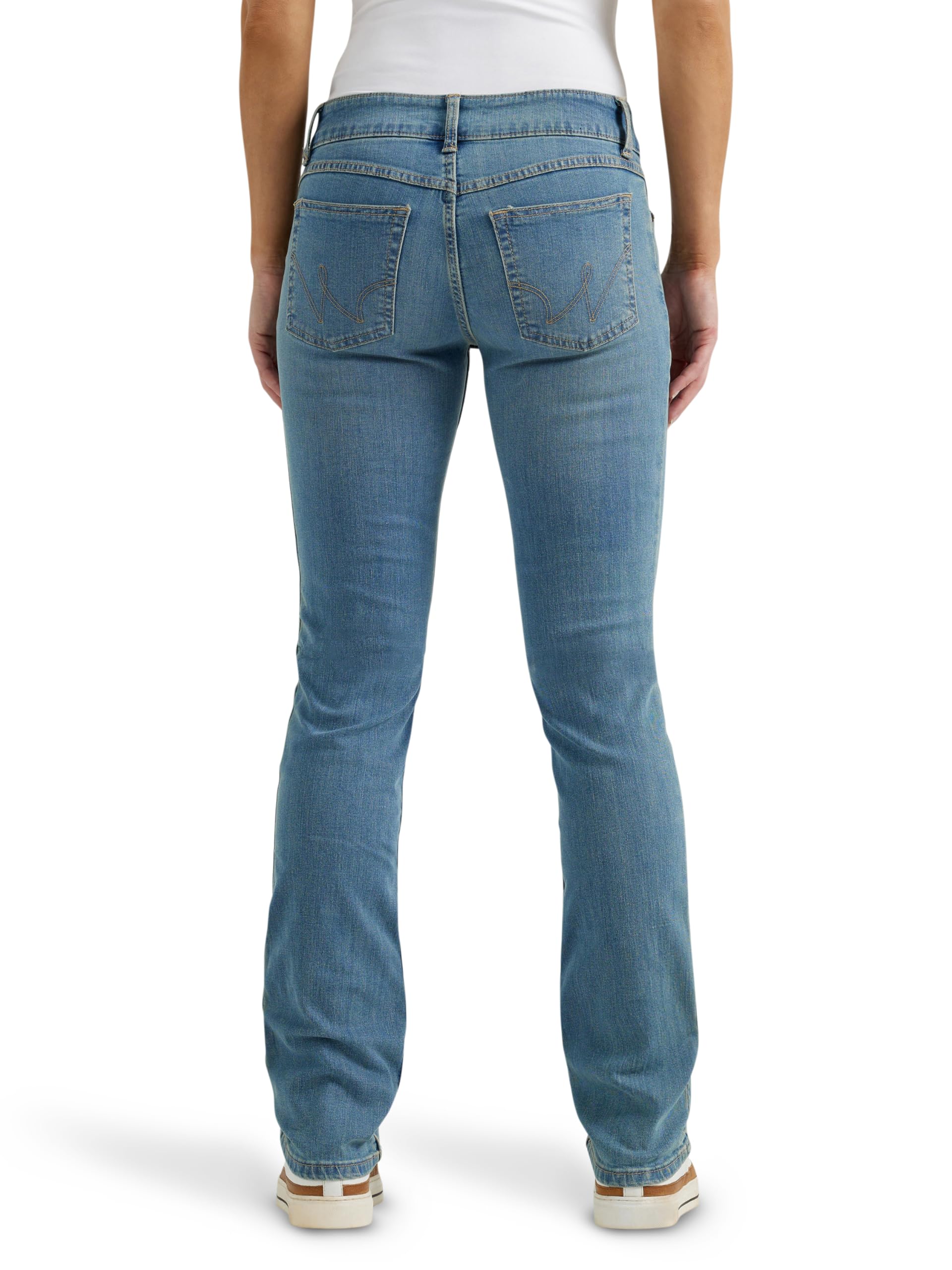 Wrangler Womens Western Mid Rise Stretch Straight Leg Jeans, Brianna, 17-34 US